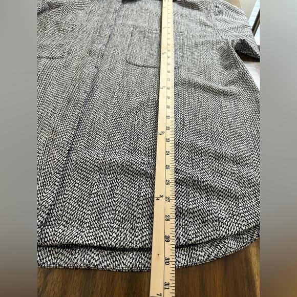 Athleta Textured Shirt Jacket Size 1X Oversized Black and White With Pickets - Picture 7 of 7